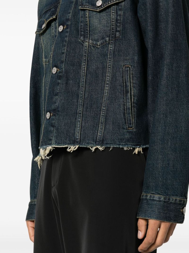 Blue Frayed Denim Jacket