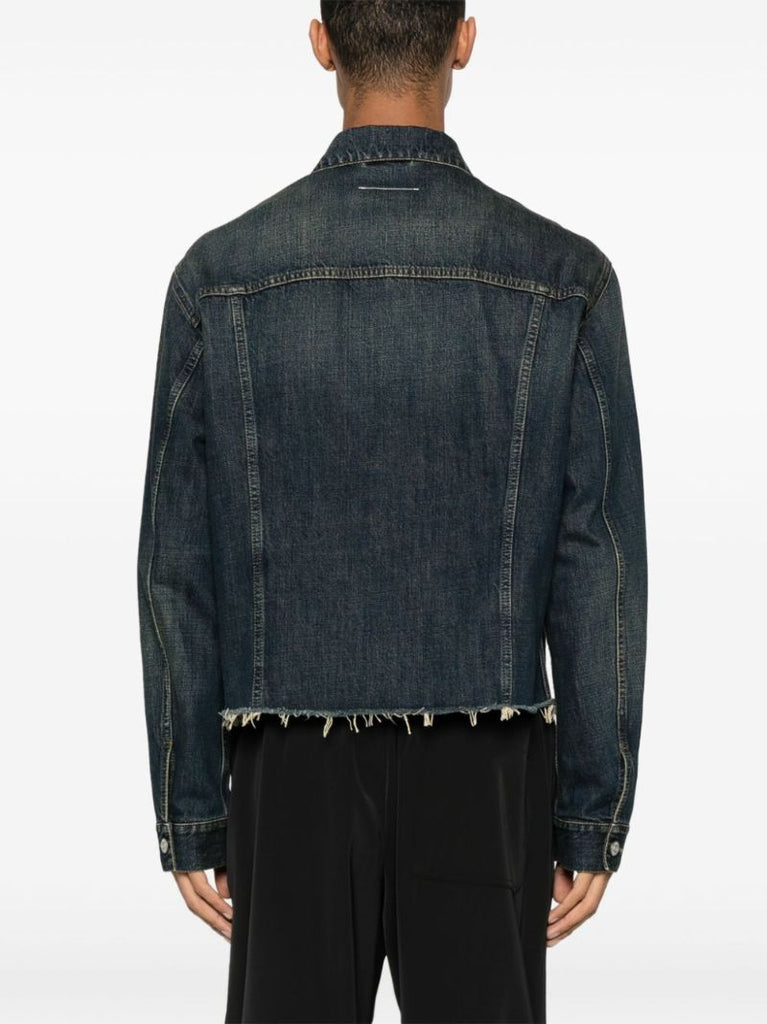 Blue Frayed Denim Jacket