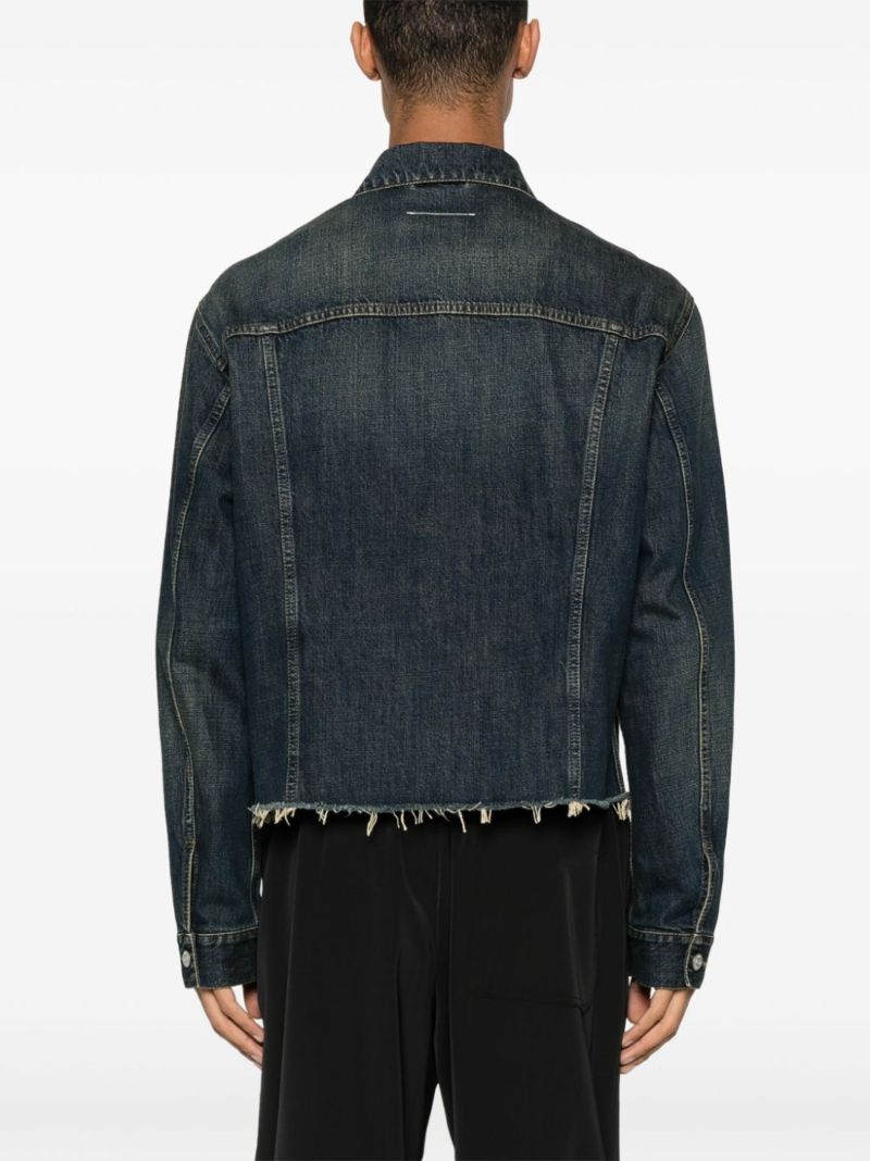 Blue Frayed Denim Jacket