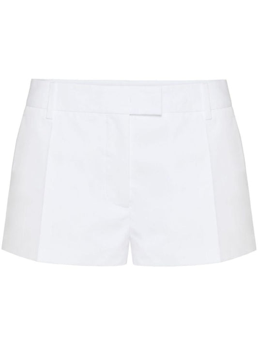 White Tailored Cotton Shorts
