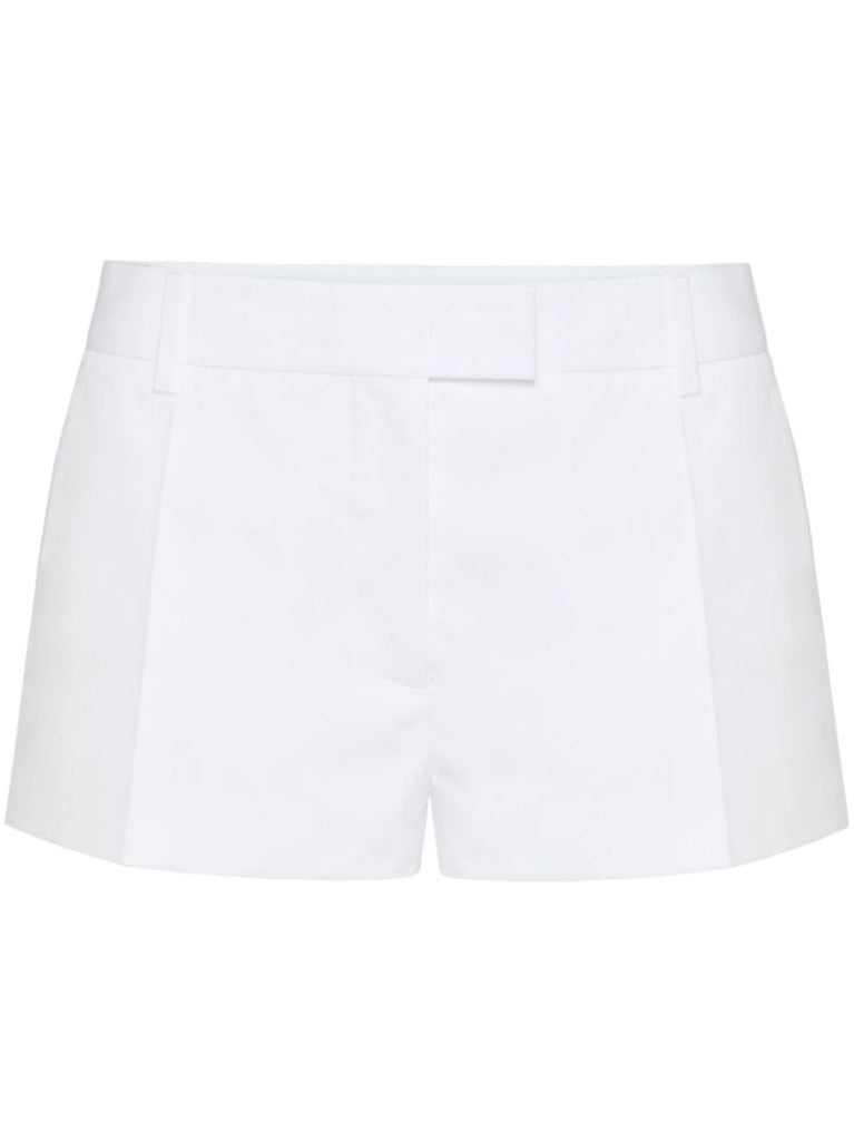 White Tailored Cotton Shorts