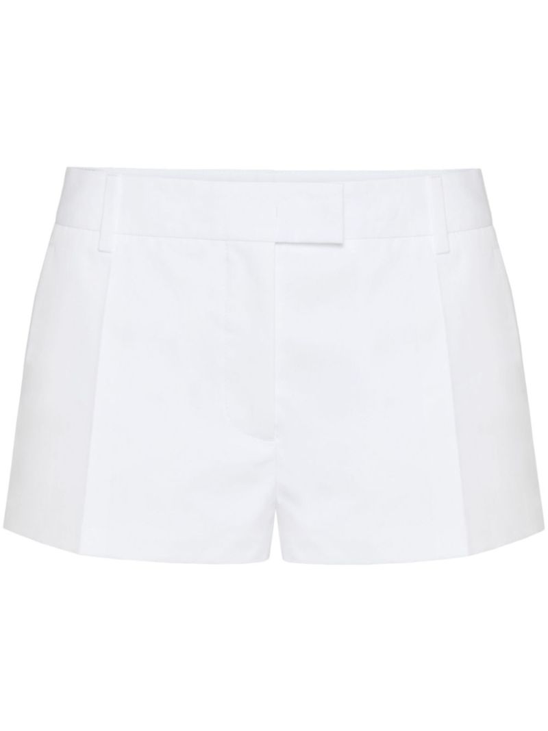 White Tailored Cotton Shorts