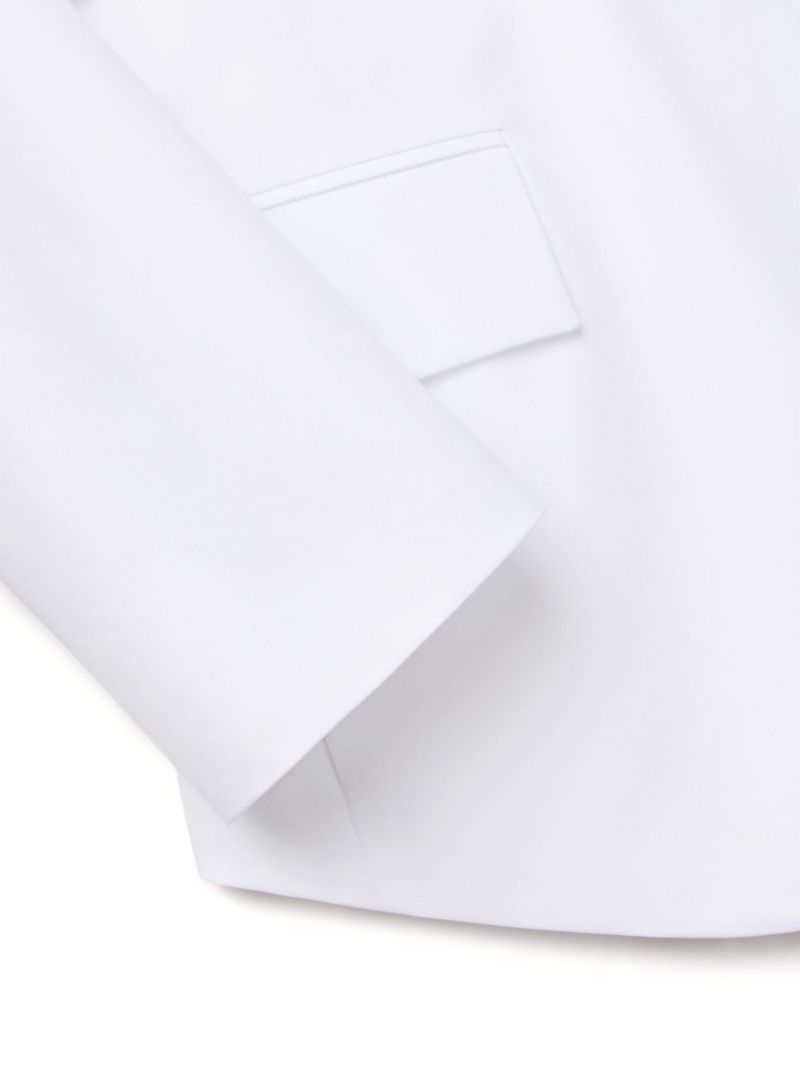 White Long-sleeve Cotton Shirtdress