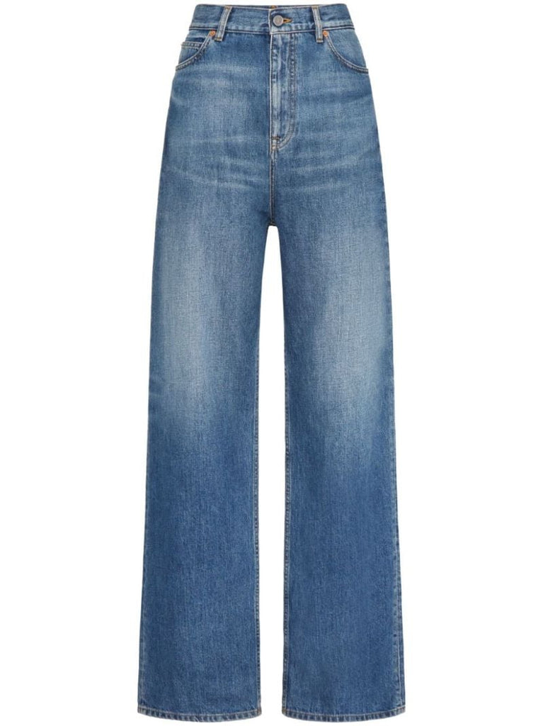 Blue Wide-leg Jeans