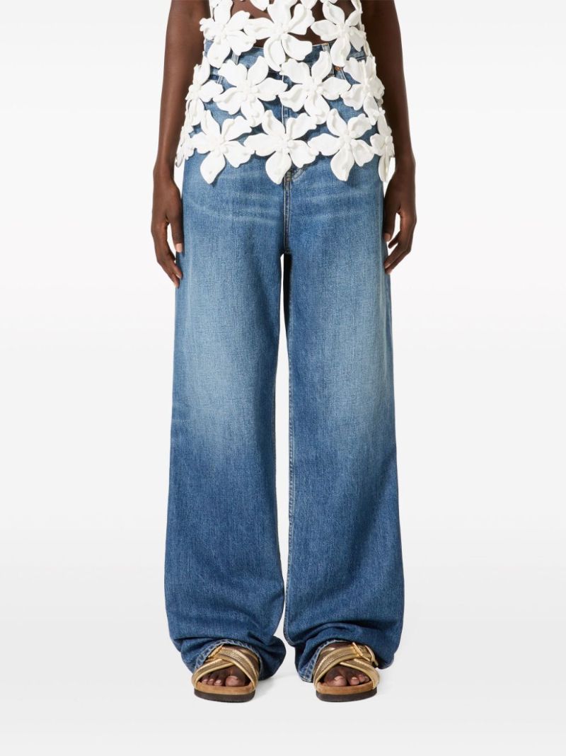 Blue Wide-leg Jeans
