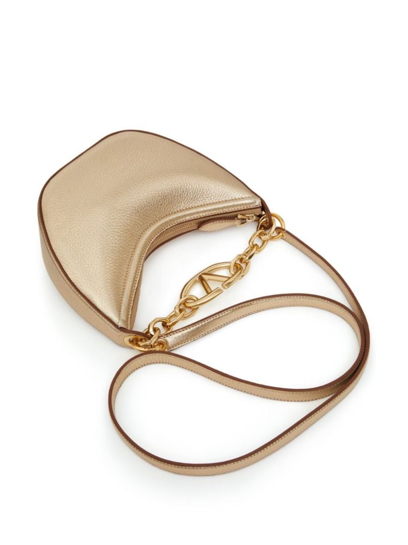 Gold-tone Vlogo Moon Small Leather Shoulder Bag