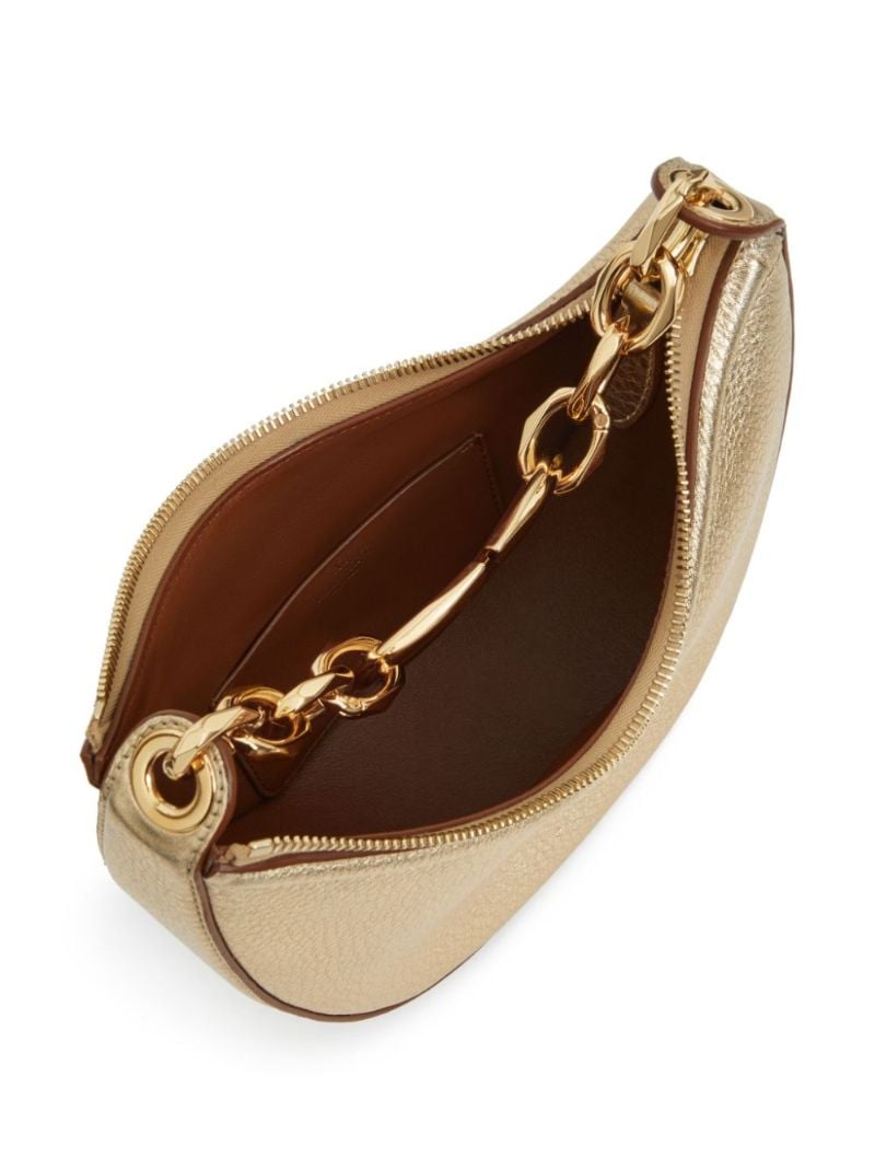 Gold-tone Vlogo Moon Small Leather Shoulder Bag
