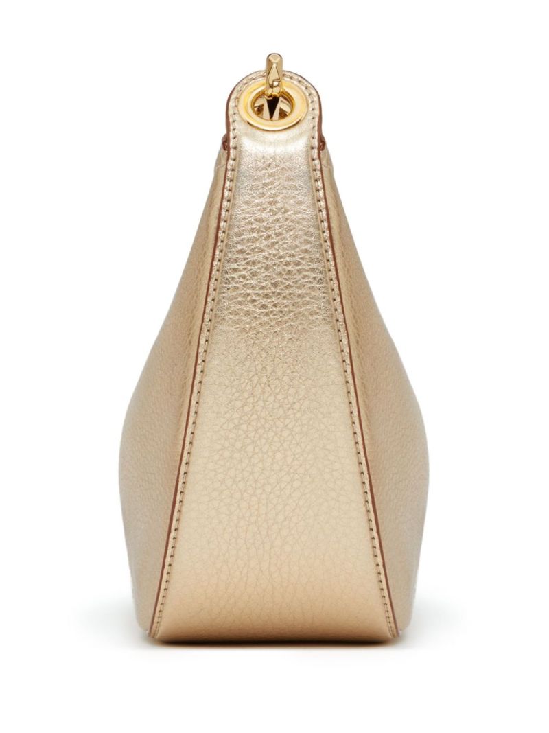 Gold-tone Vlogo Moon Small Leather Shoulder Bag