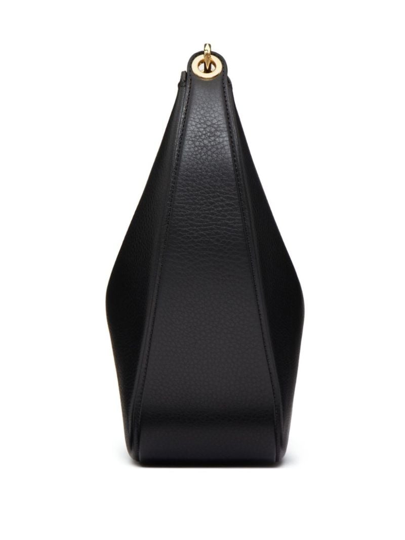 Black Vlogo Moon Leather Shoulder Bag