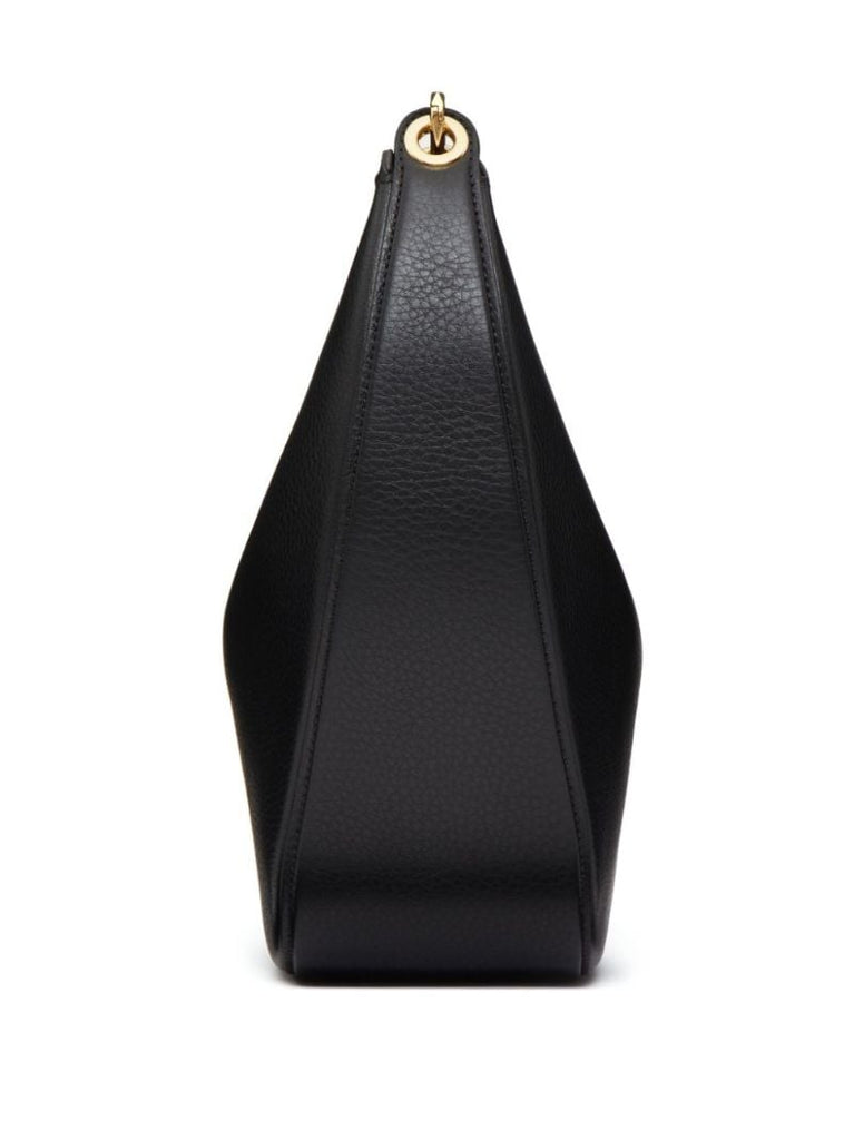Black Vlogo Moon Leather Shoulder Bag