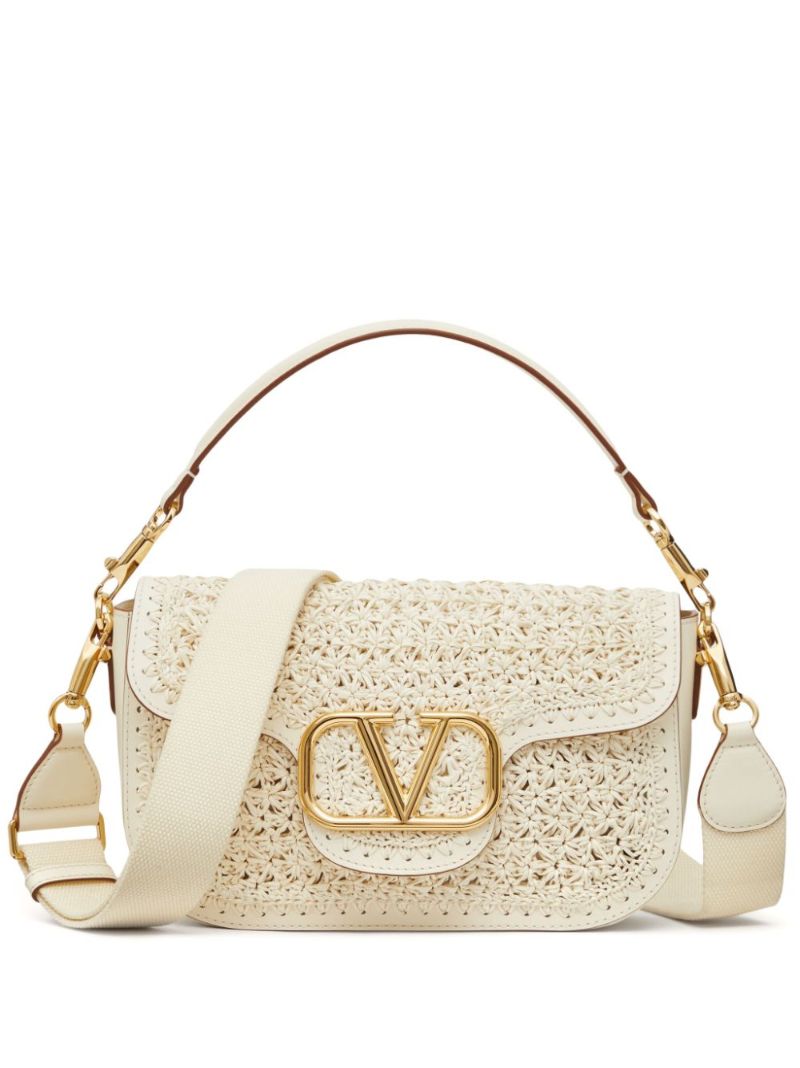 Neutral All Time Crochet Leather Shoulder Bag
