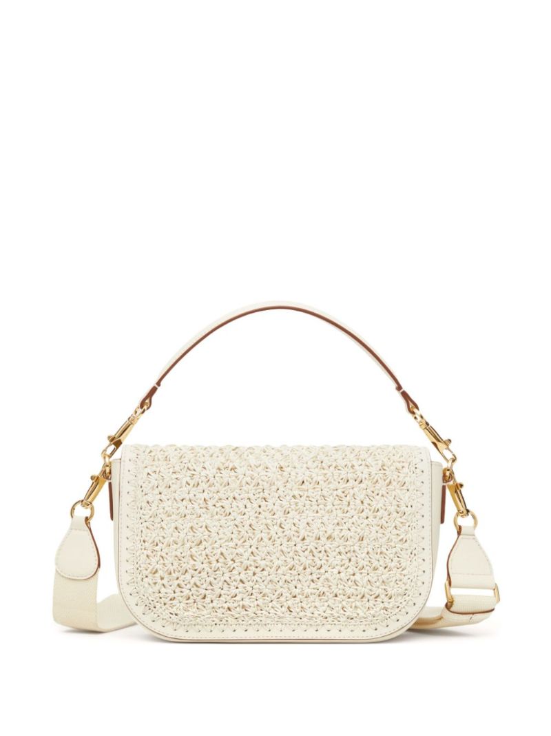 Neutral All Time Crochet Leather Shoulder Bag