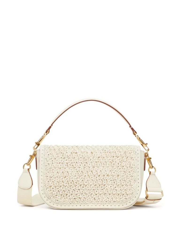 Neutral All Time Crochet Leather Shoulder Bag
