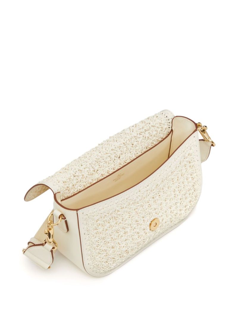 Neutral All Time Crochet Leather Shoulder Bag
