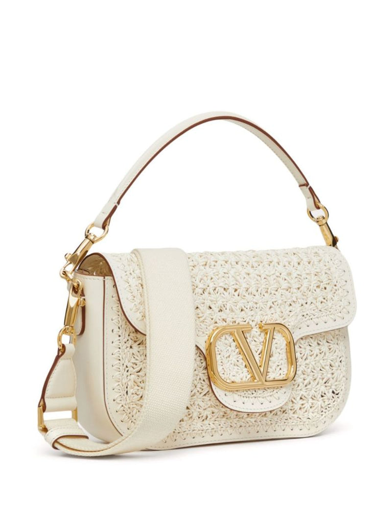 Neutral All Time Crochet Leather Shoulder Bag