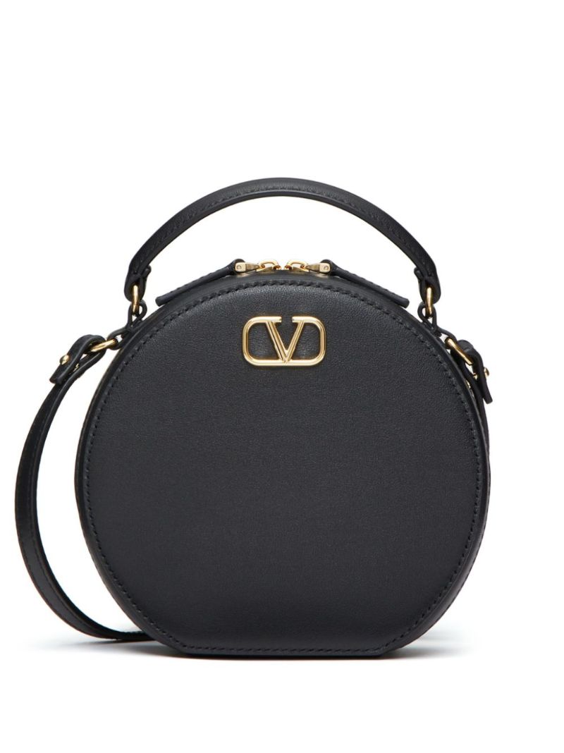Black Vlogo Signature Leather Mini Bag