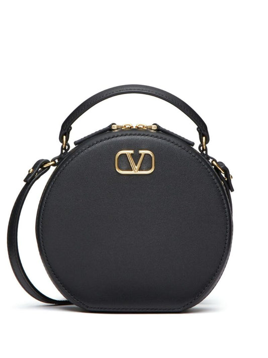 Black Vlogo Signature Leather Mini Bag