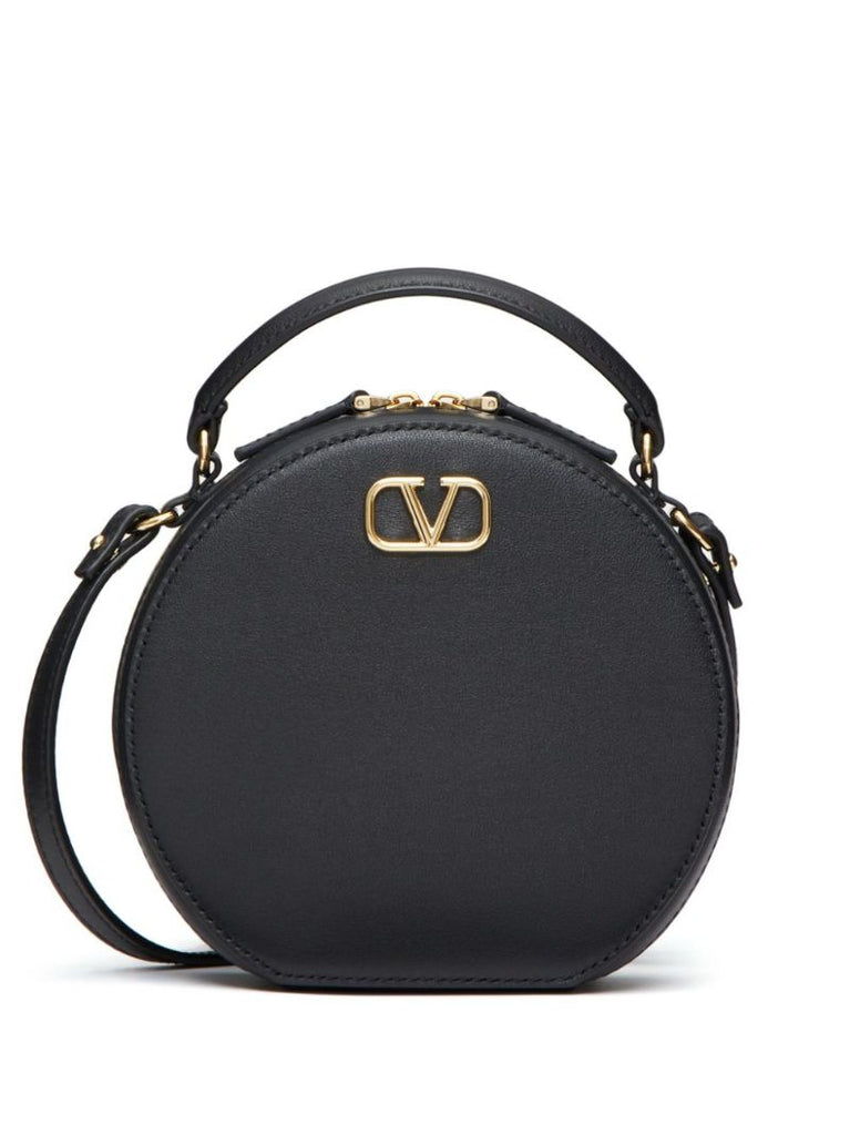 Black Vlogo Signature Leather Mini Bag