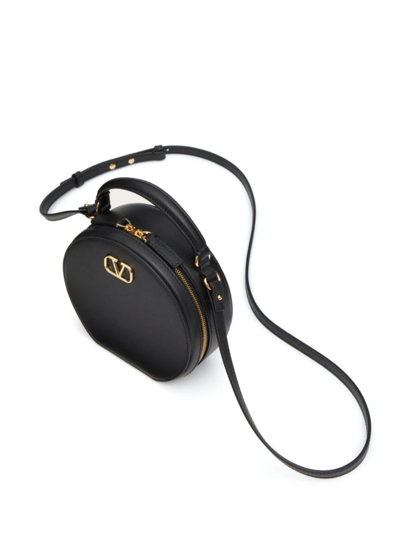 Black Vlogo Signature Leather Mini Bag