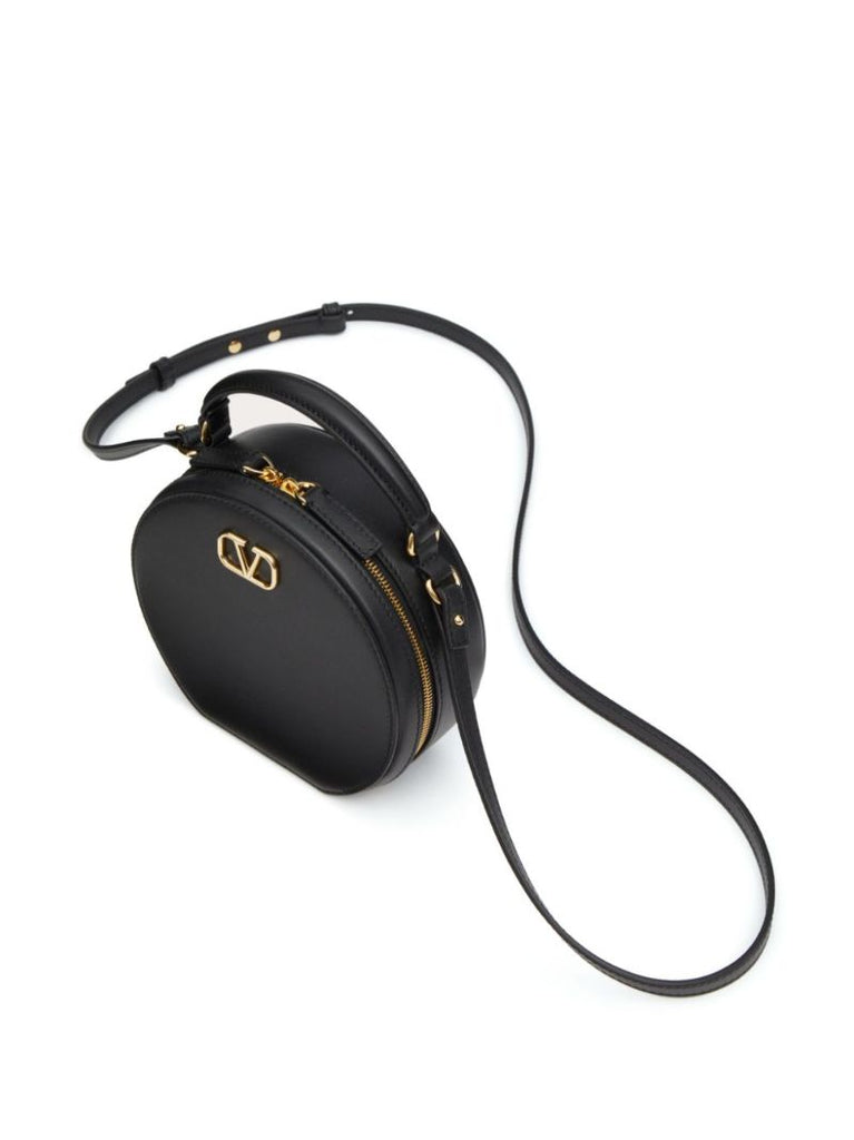 Black Vlogo Signature Leather Mini Bag