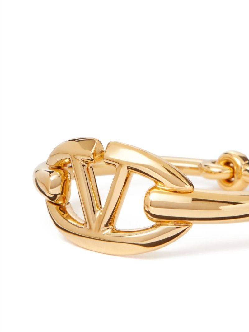Gold Vlogo Signature Polished Bracelet