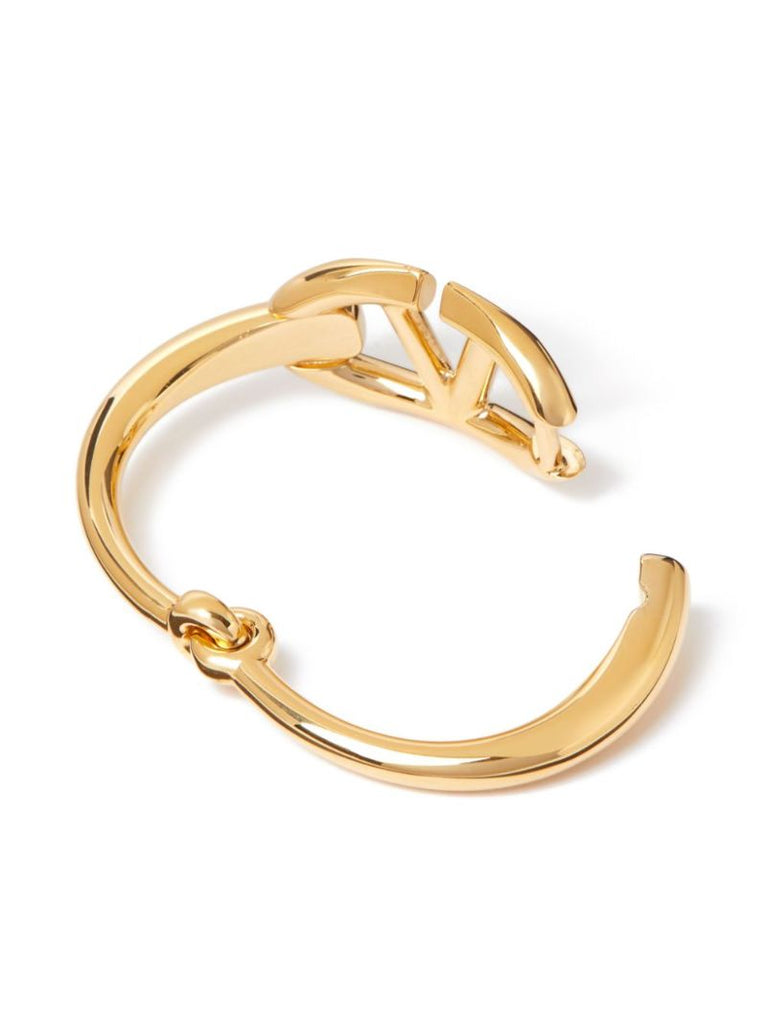 Gold Vlogo Signature Polished Bracelet