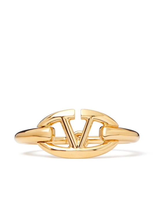 Gold Vlogo Signature Polished Bracelet