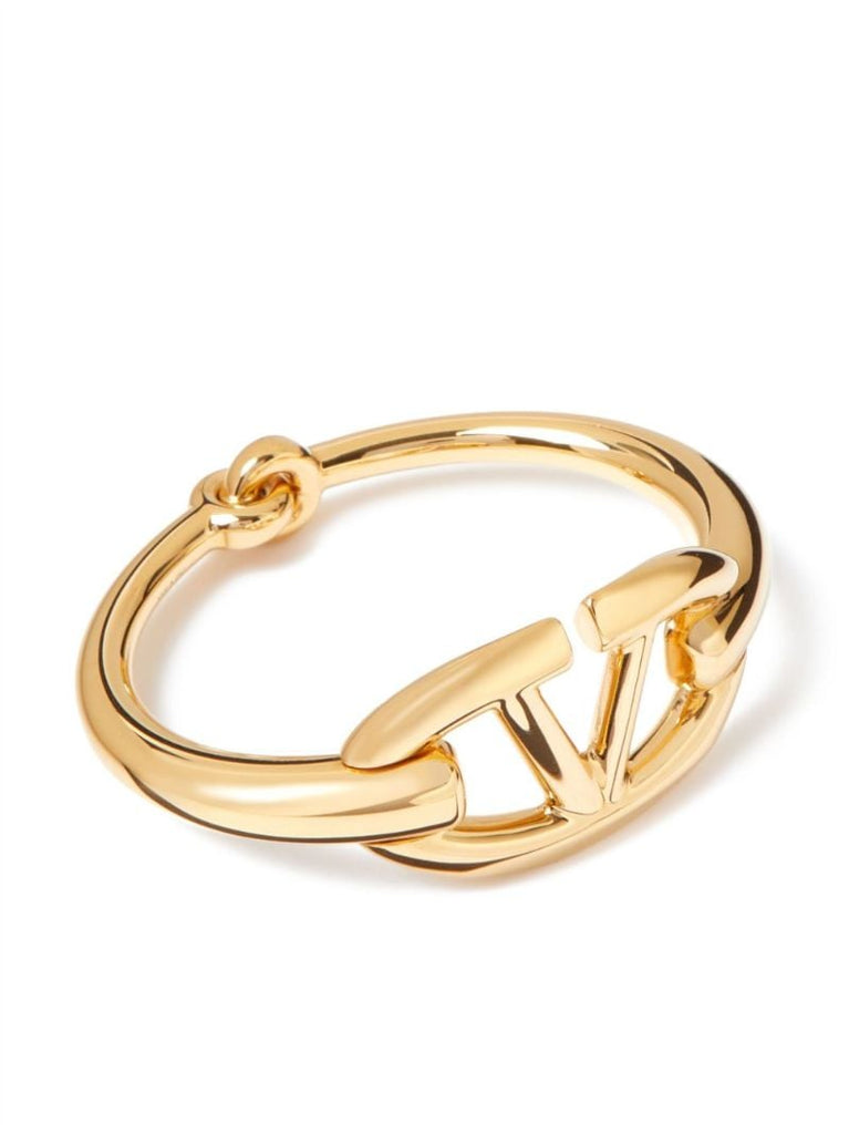 Gold Vlogo Signature Polished Bracelet