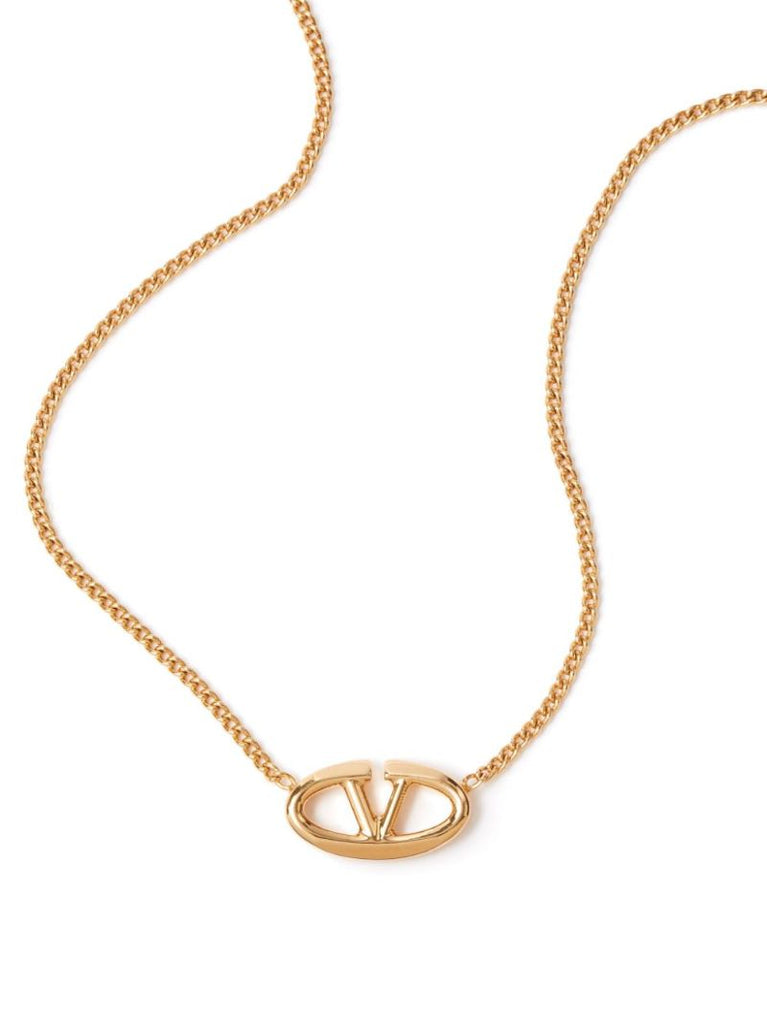 Gold-tone Vlogo Chain Necklace