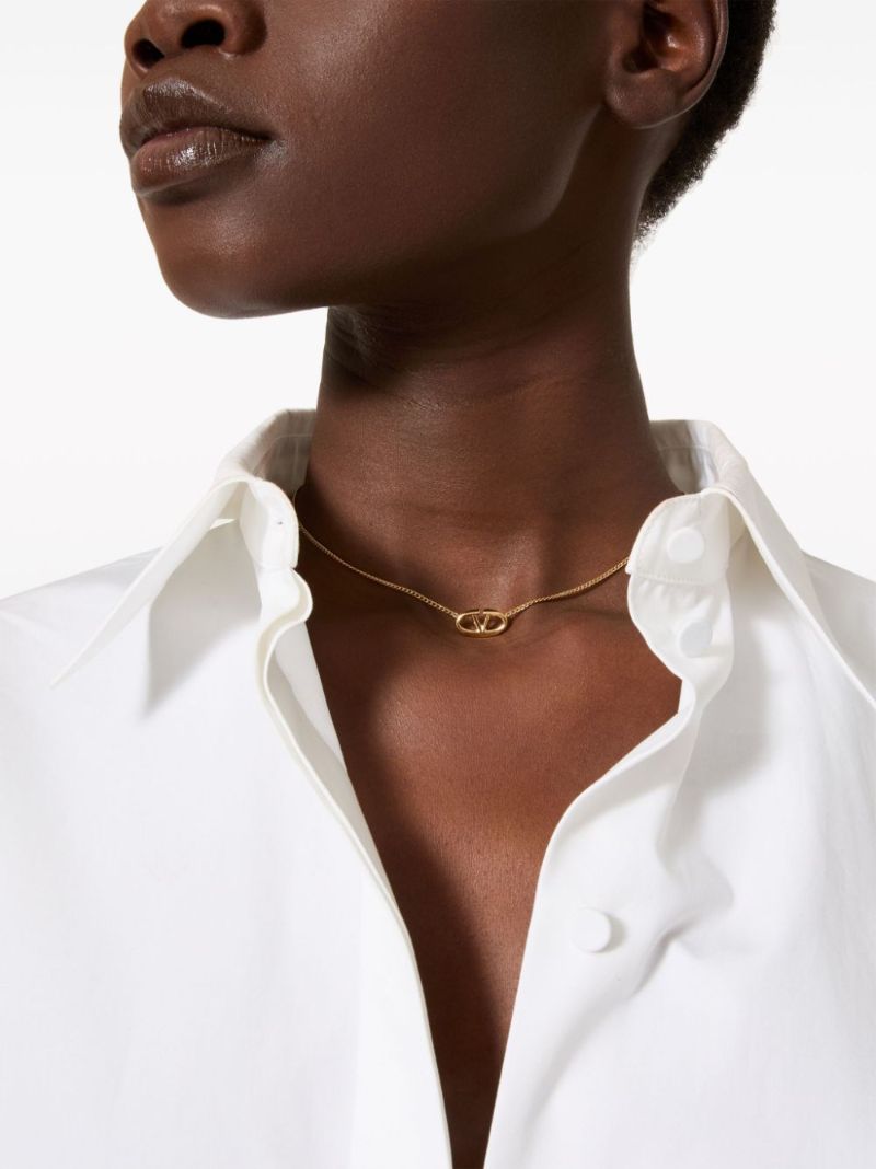 Gold-tone Vlogo Chain Necklace