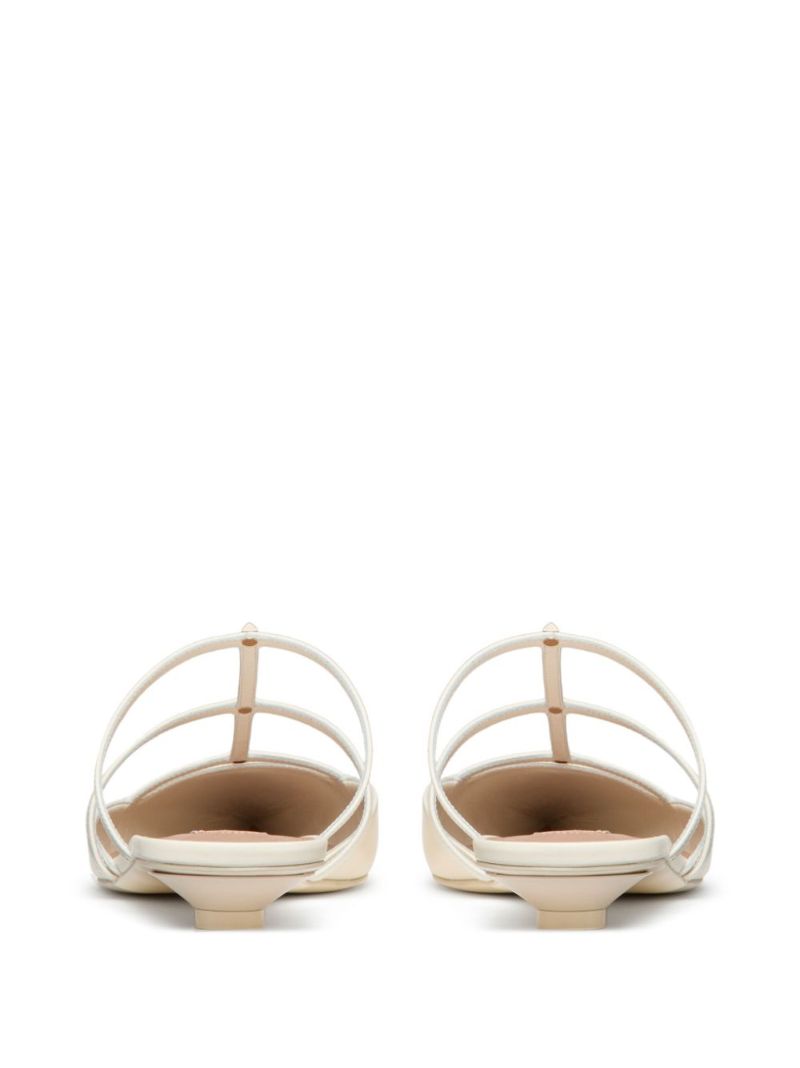 Neutral Caged Leather Mules