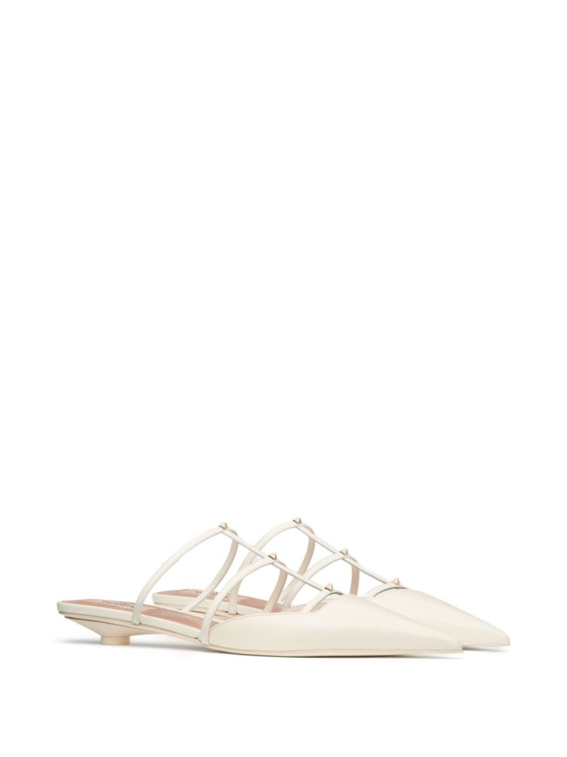 Neutral Caged Leather Mules