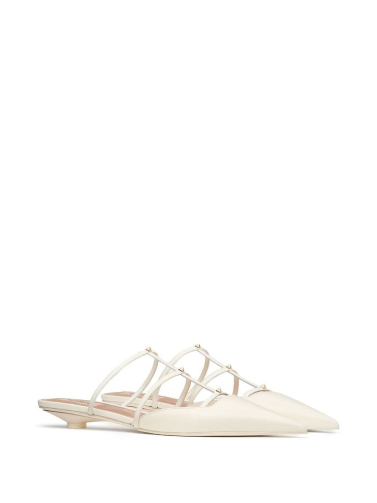 Neutral Caged Leather Mules