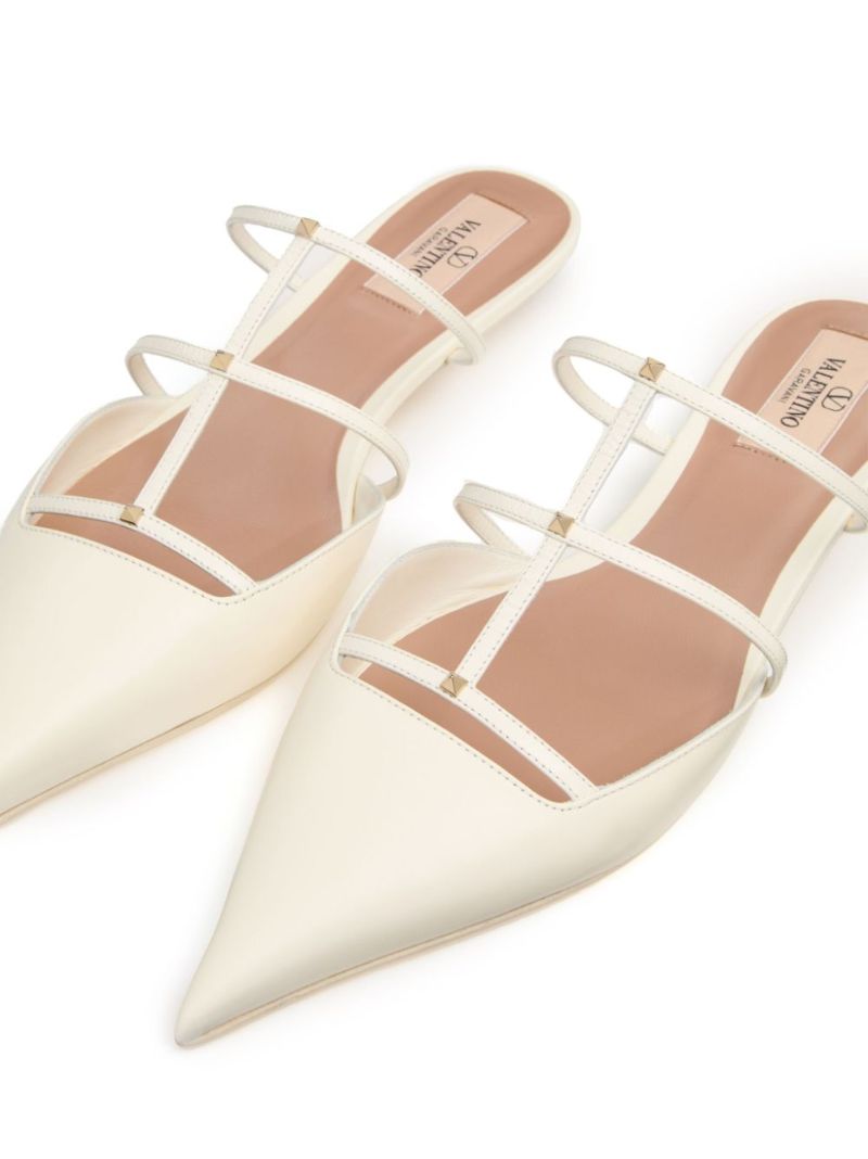 Neutral Caged Leather Mules