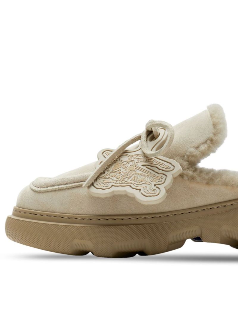 Neutral Stony Shearling Mules