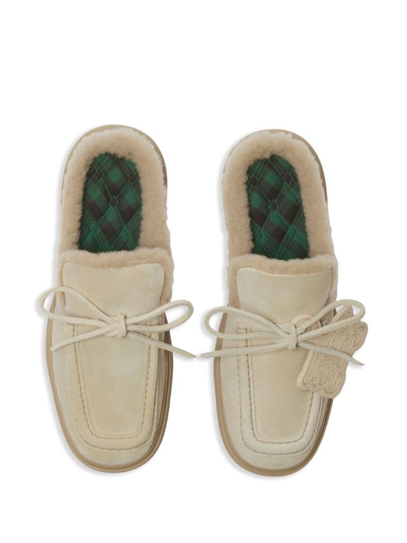 Neutral Stony Shearling Mules