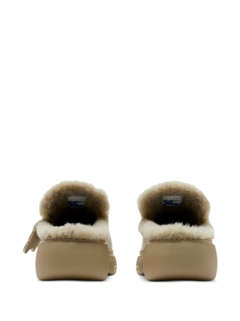 Neutral Stony Shearling Mules