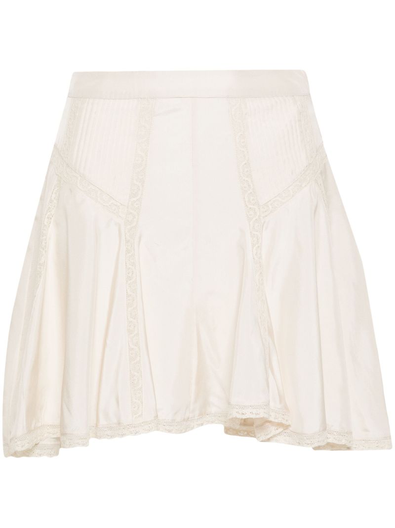 White Zia Silk Mini Skirt