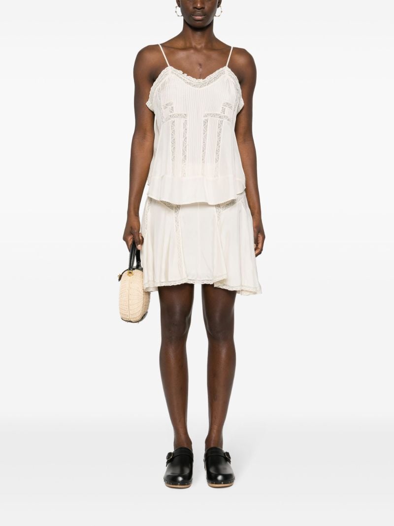 White Zia Silk Mini Skirt