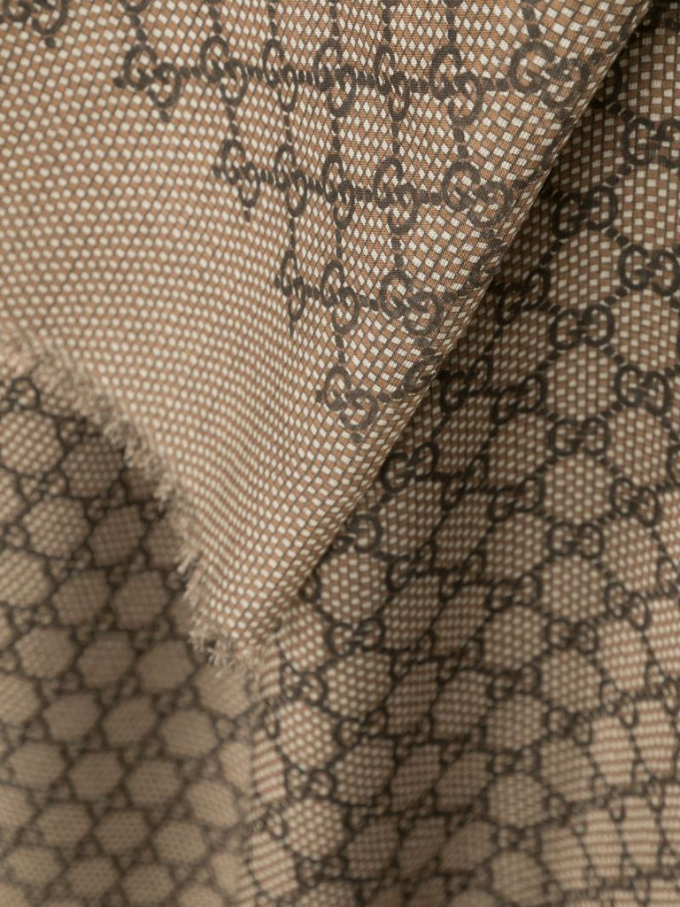 Neutral Gg Jacquard Wool Scarf