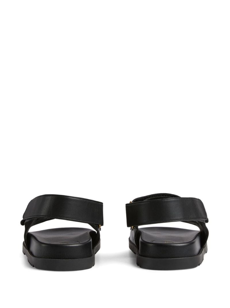 Black Gg Leather Sandals