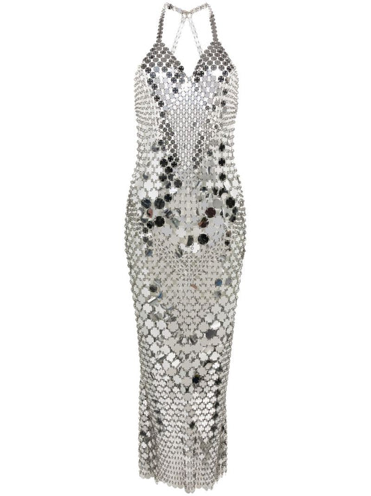 Silver Chainmail Halterneck Gown