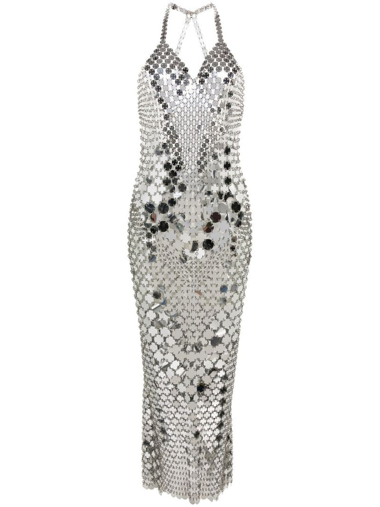 Silver Chainmail Halterneck Gown