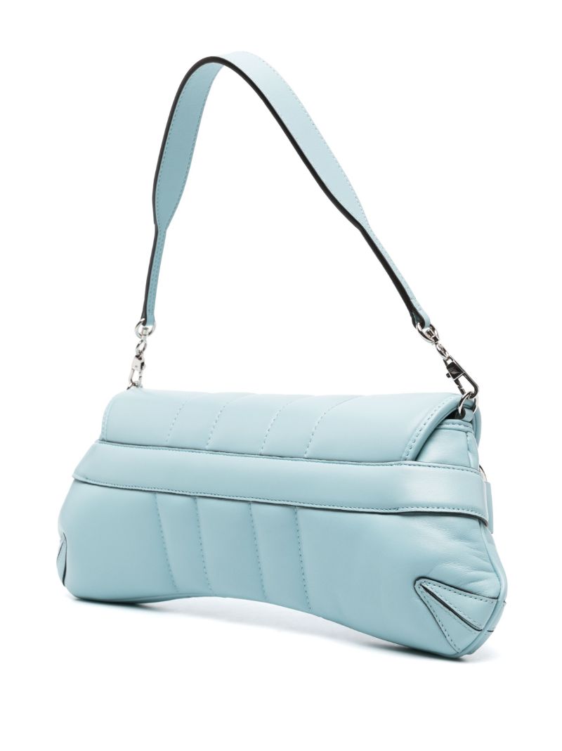 Blue Horsebit Medium Leather Shoulder Bag