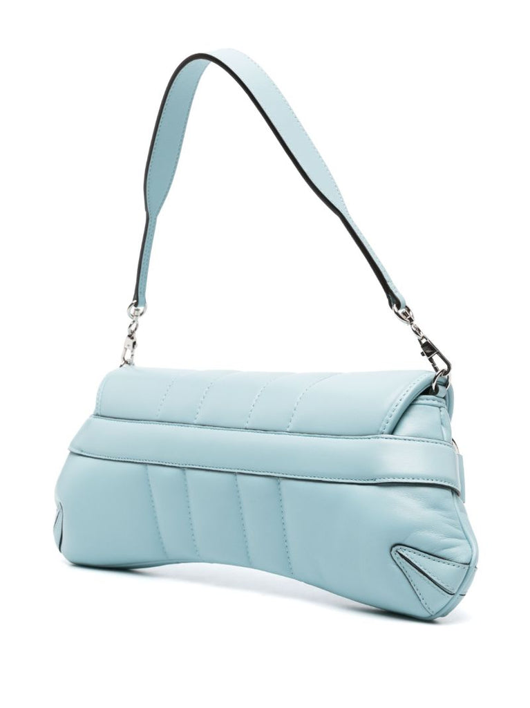 Blue Horsebit Medium Leather Shoulder Bag