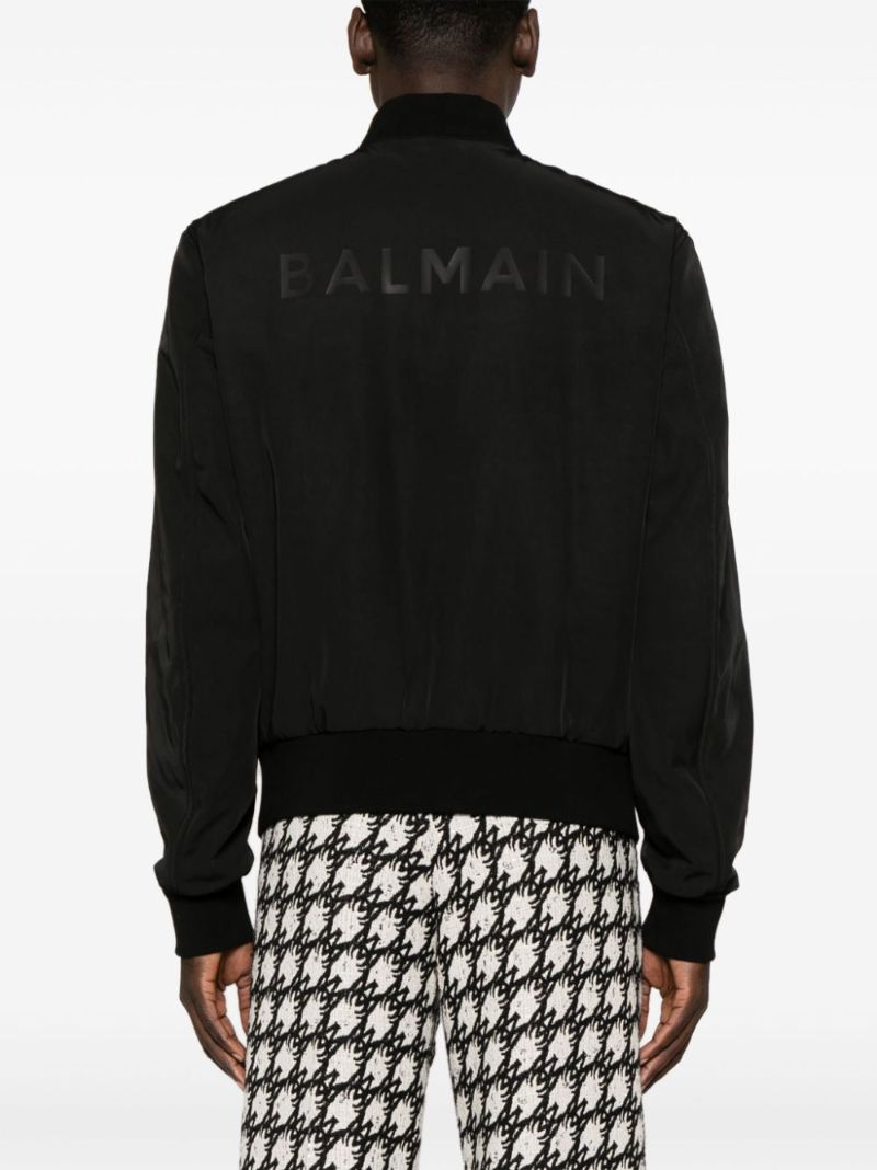 Black Logo-appliquÃ_x0083_Â© Bomber Jacket