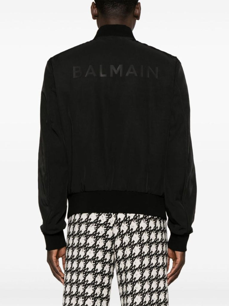 Black Logo-appliquÃ_x0083_Â© Bomber Jacket
