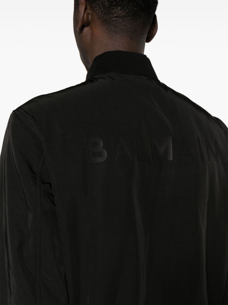 Black Logo-appliquÃ_x0083_Â© Bomber Jacket