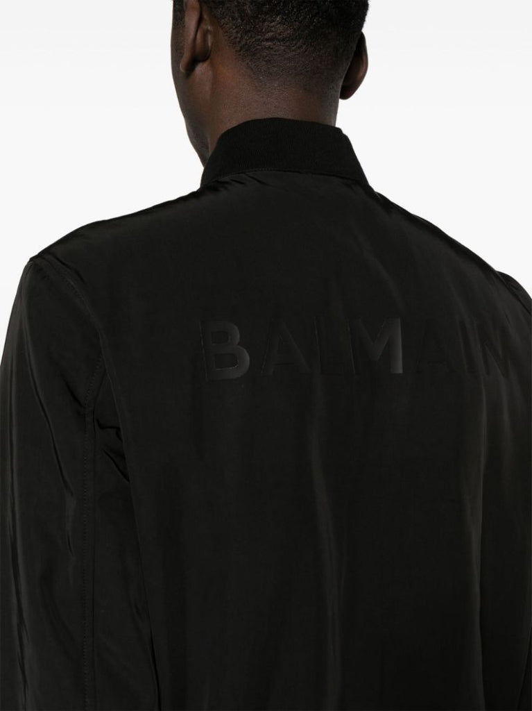 Black Logo-appliquÃ_x0083_Â© Bomber Jacket