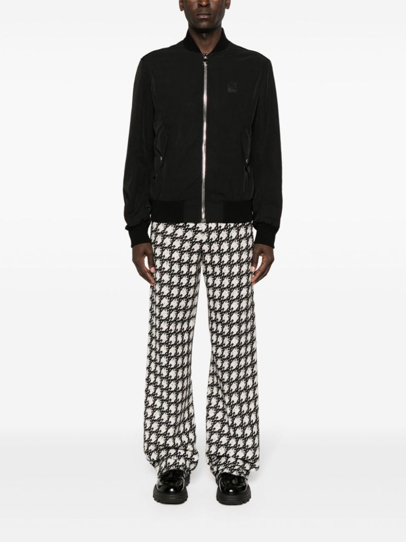 Black Logo-appliquÃ_x0083_Â© Bomber Jacket